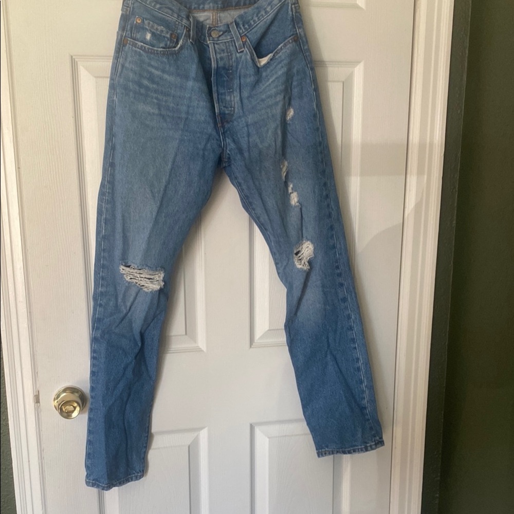 Levi's Distressed Blue Jeans